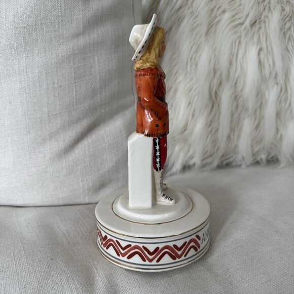 Vintage Schmid Annie Oakley Music Box Plays Those Were the Days Twirls Japan - Picture 9 of 13